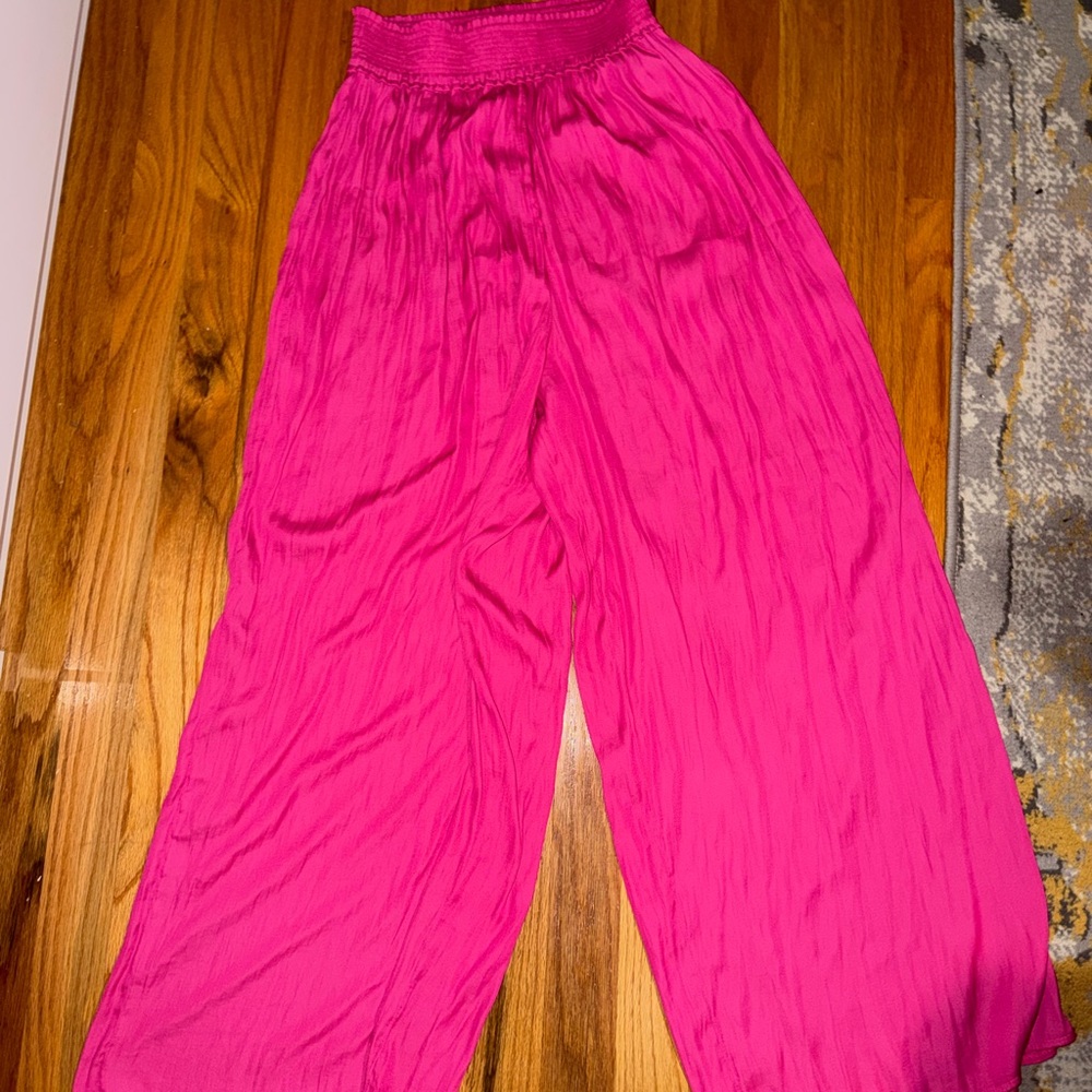 Lulu's Hot Pink Palazzo Waist Pants